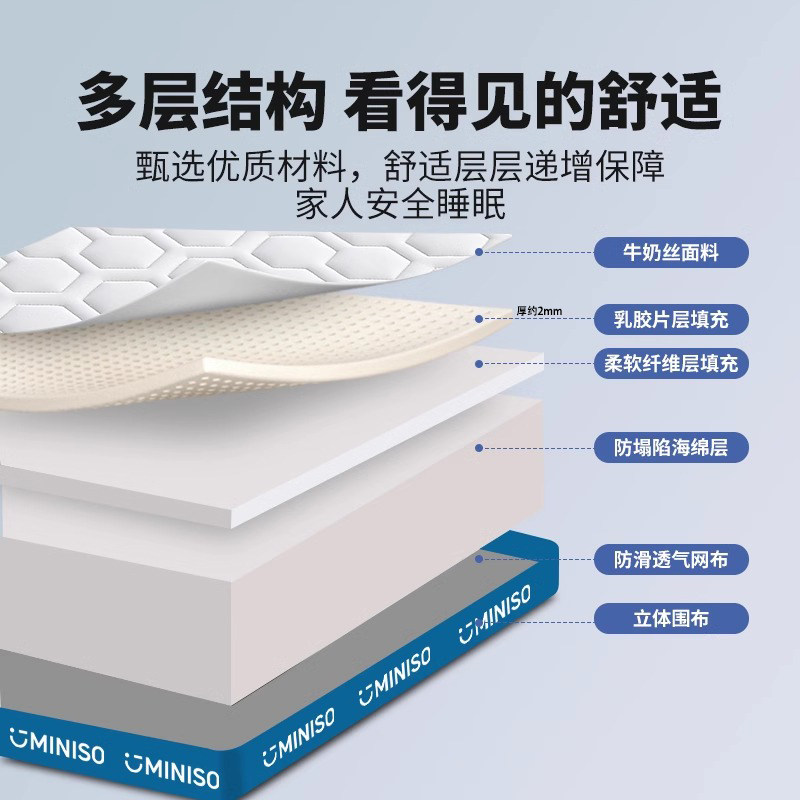 名创优品乳胶记忆棉床垫遮盖物软垫家用卧室学生宿舍单人租房专用,淘宝优惠券,粉丝福利购,淘宝优惠卷