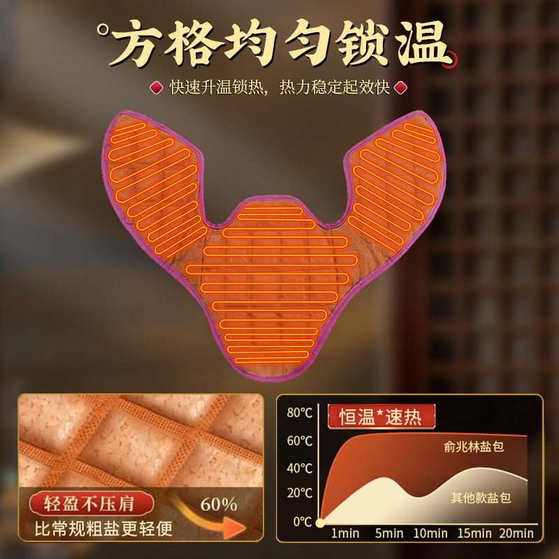 俞兆林肩颈热敷包颈椎贴盐袋海粗盐电加热理疗袋艾灸艾草披肩神器 - 图1