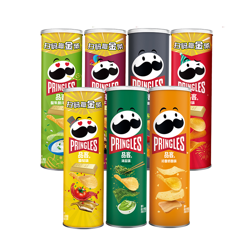 Pringles/品客薯片零食110g*1罐7种口味零食办公室小吃休闲食品 - 图0