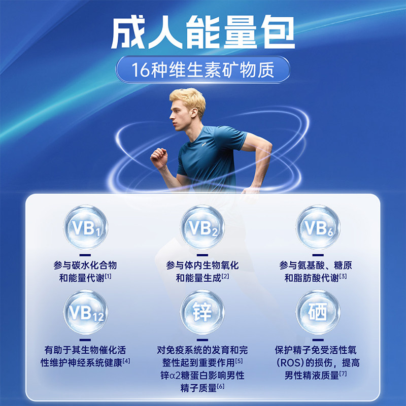 德国双心男士复合维生素钙镁锌硒vc维生素b1b2b5b6b7b9b12
