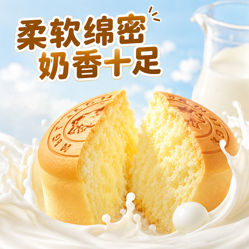光明无蔗糖水牛奶蒸蛋糕独立包装儿童健康零食孕妇面包营养早餐