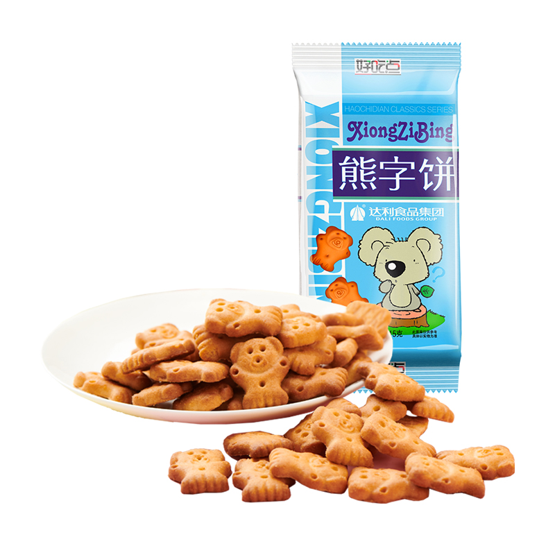 好吃点饼干萌趣熊字饼115g*1袋网红爆款儿童美味解馋小零食 - 图0