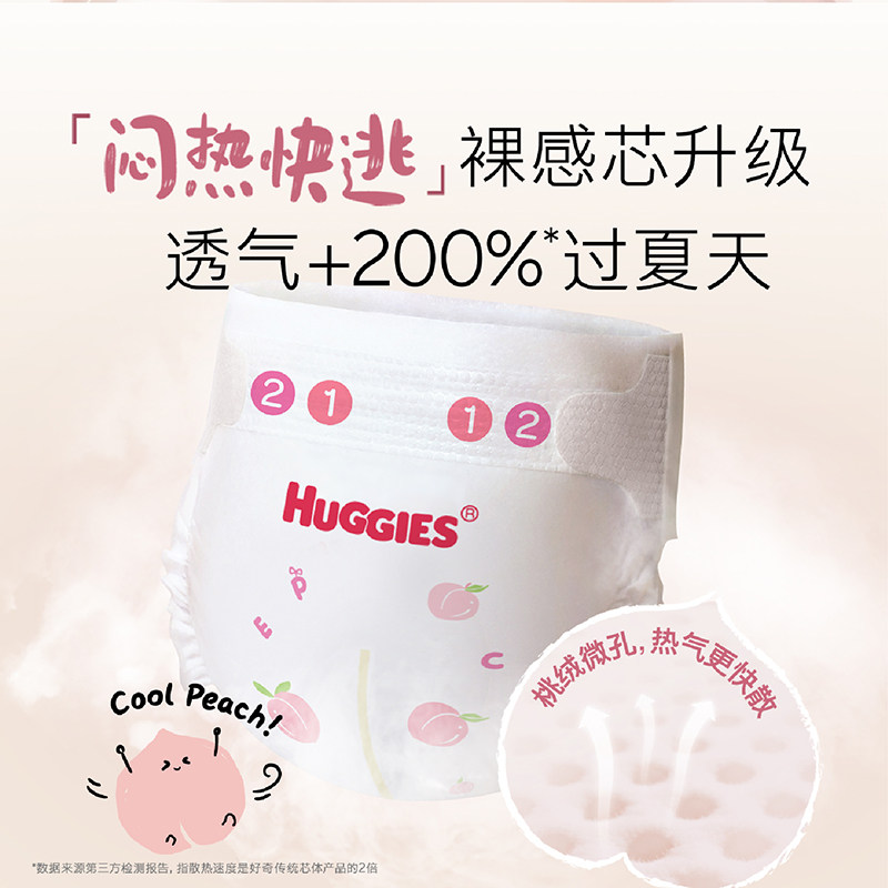 【散热口碑王】好奇铂金装小桃裤NB-4XL纸尿裤拉拉裤尿不湿
