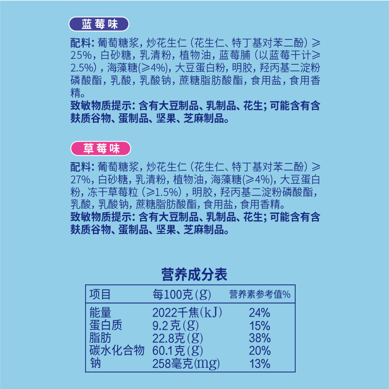 【王安宇推荐】徐福记牛轧糖蓝莓草莓味210g糖果休闲零食