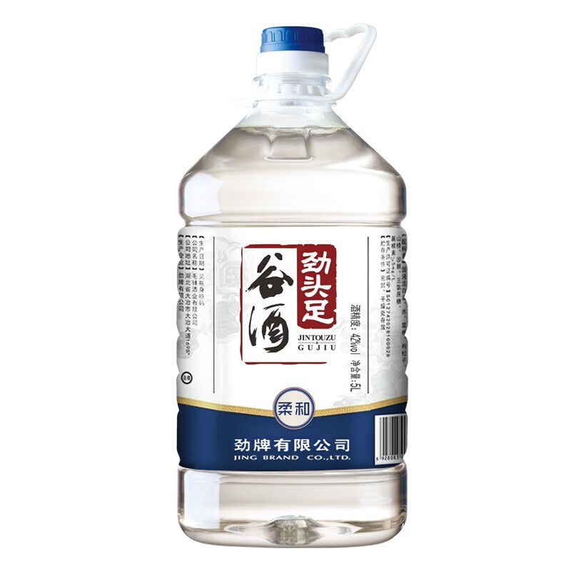 劲酒毛铺劲头足 谷酒42度5L*1桶10斤装家庭装口粮酒超市自营 - 图0