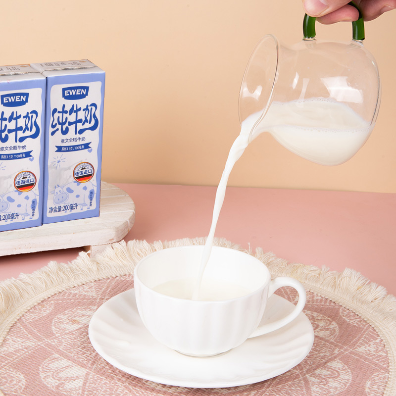 【意文】3.5g蛋白质全脂纯牛奶200ml*6