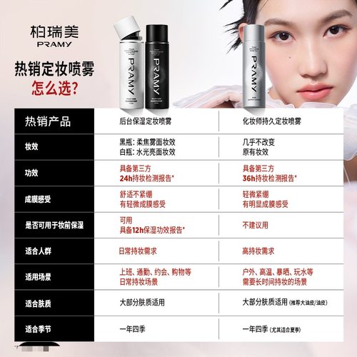 PRAMY柏瑞美后台保湿定妆喷雾大瓶装新老版随机发货 - 图3