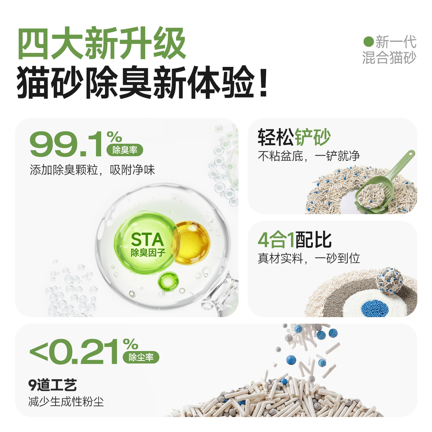囧宝猫砂豆腐矿石混合猫砂家用超强除臭无尘快结团2.5kg*6袋猫沙