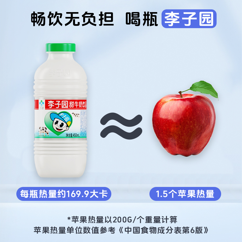 成毅代言 李子园原味甜牛奶含乳饮料450ml*10瓶学生营养早餐奶 - 图1