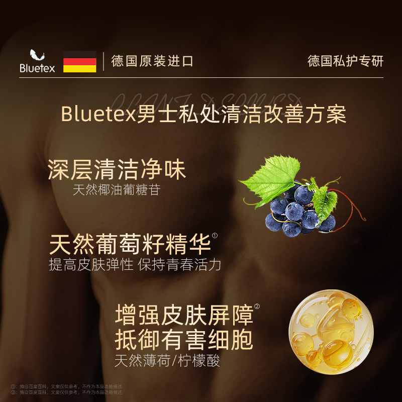 德国Bluetex进口男士私处护理液洗护清洗液私密处日常清洁沐浴露,淘宝优惠券,粉丝福利购,淘宝优惠卷