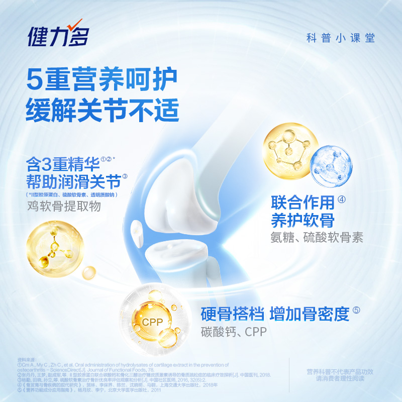 健力多红氨糖硫酸软骨素加钙片中老年成人补钙正品168片汤臣倍健
