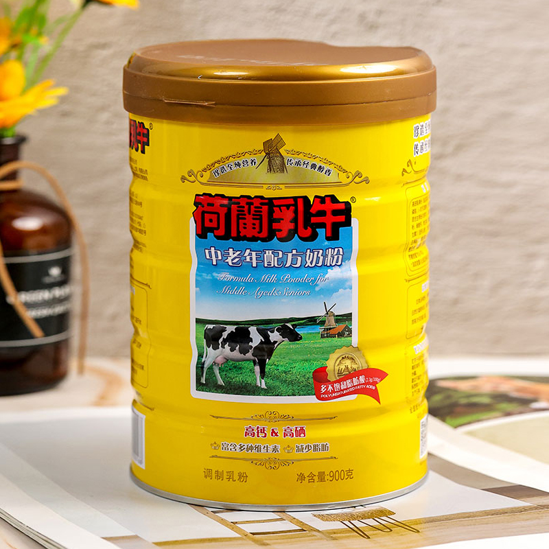 荷兰乳牛中老年配方奶粉900g罐装高钙含硒早餐冲饮牛奶粉900g*1罐 - 图1