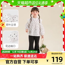 jellybaby2 Year Old Baby Wave Dot Blouses Girl Autumn Clothing Style Shirt Spring Autumn Girl Shirt 2023 New