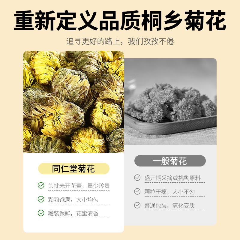 北京同仁堂胎菊正品官方非散装大朵搭配金丝贡皇金银花枸杞养生茶-图2