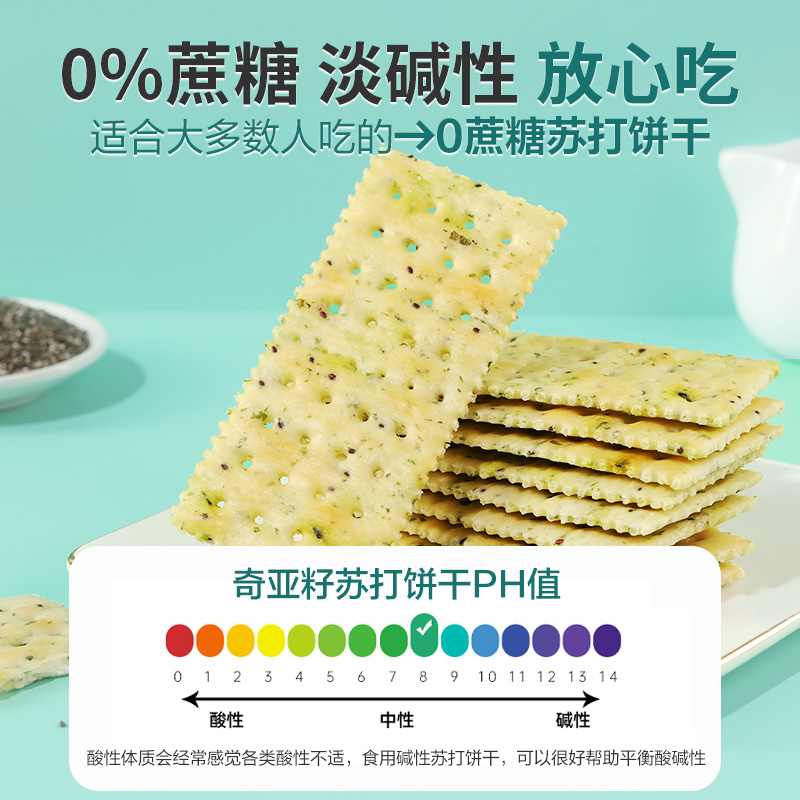 良品铺子奇亚籽薄脆苏打饼海苔味250g*1袋早餐0添加蔗糖零食小吃