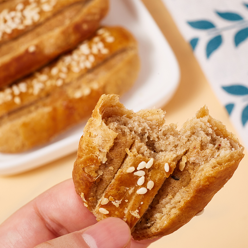 无糖荞麦椒盐酥饼牛舌饼300g饼干芝麻咸味糕点零食品老人控糖糖友
