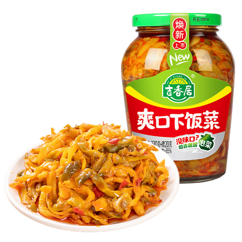 吉香居爽口下饭菜350g榨菜咸菜开味小菜早餐配粥四川泡菜瓶装酱菜