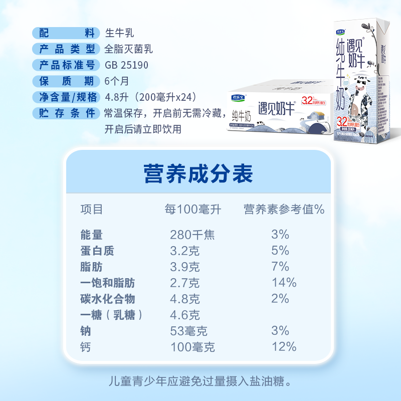 【下拉详情页领优惠】君乐宝遇见奶牛纯牛奶早餐营养纯牛奶量贩装
