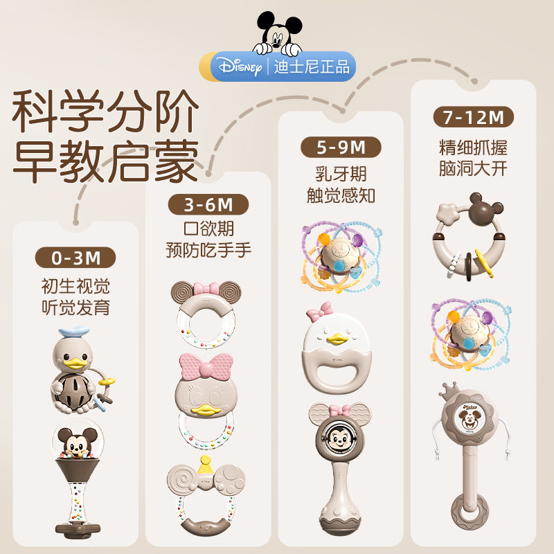 迪士尼婴儿见面礼新生婴儿礼物满月宝宝礼物婴儿玩具0到6个月摇铃,淘宝优惠券,粉丝福利购,淘宝优惠卷