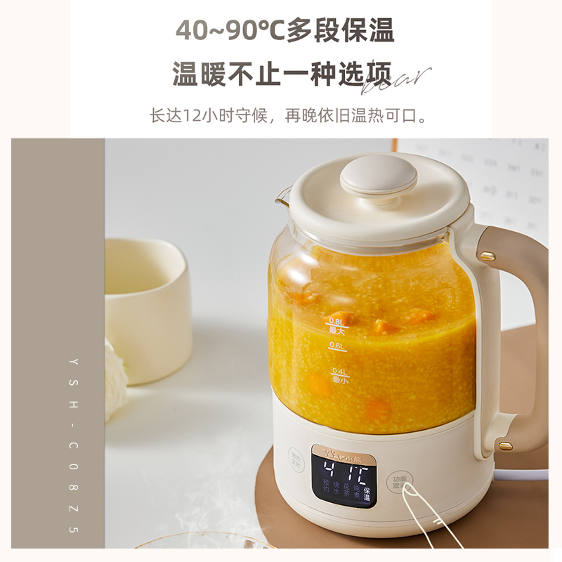 小熊养生壶mini办公室小型迷你烧水壶家用多功能煮茶器花茶壶316