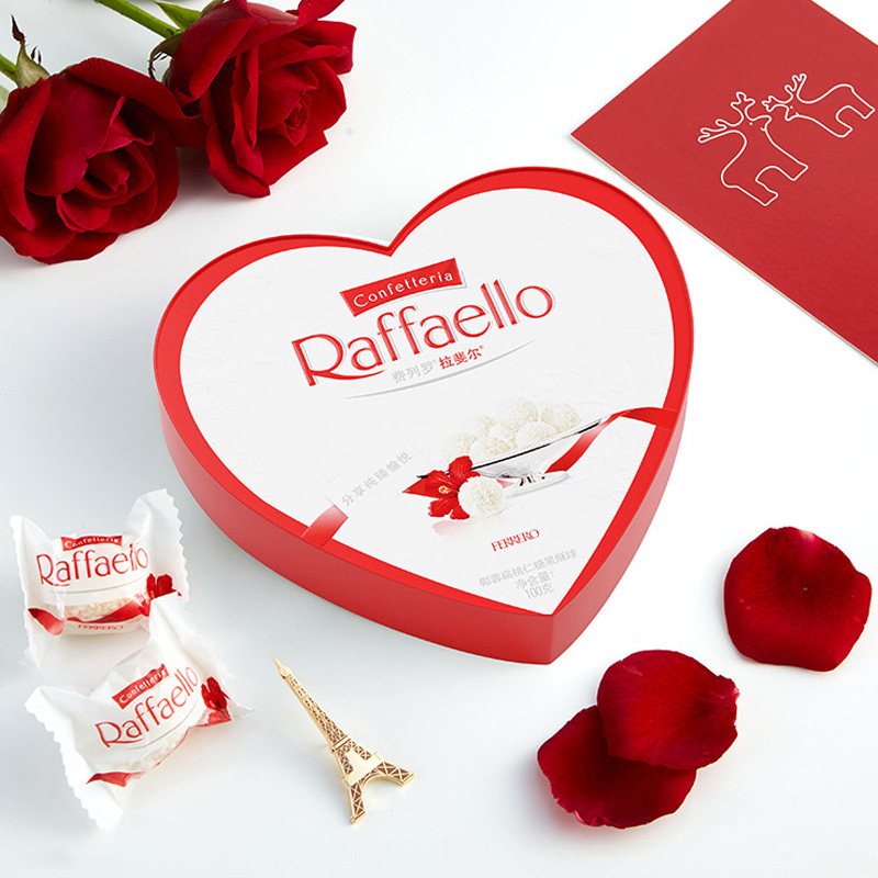 费列罗拉斐尔脆雪柔椰蓉扁桃仁糖果酥球心形礼盒送礼休闲儿童零食