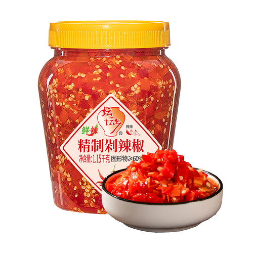坛坛乡精制剁椒辣椒酱拌饭拌面（含辣椒籽胚芽非虫 - 图0