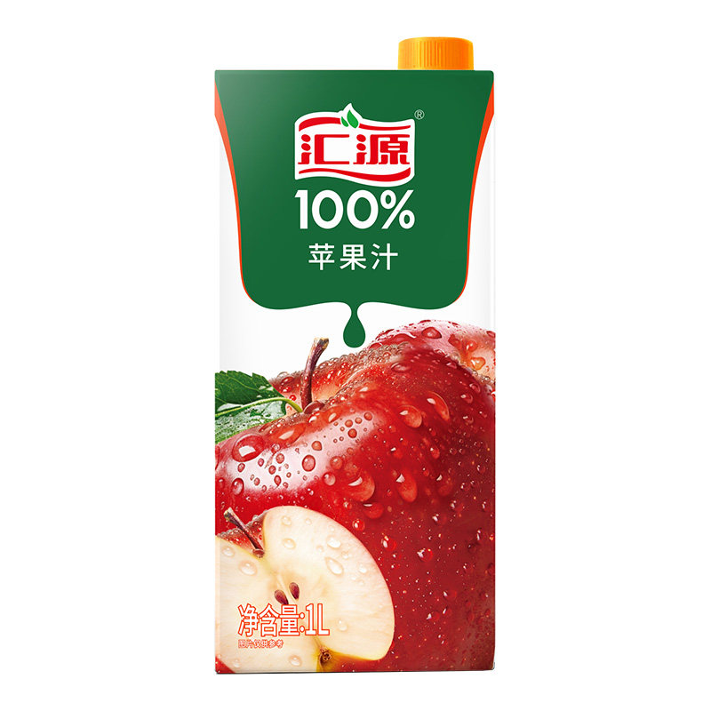 汇源100%苹果汁果蔬汁1000ml/盒浓缩果汁饮料鲜果饮品