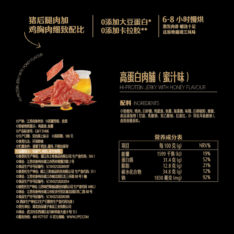 Bestore High Protein Dried Pork Honey Juice Flavor