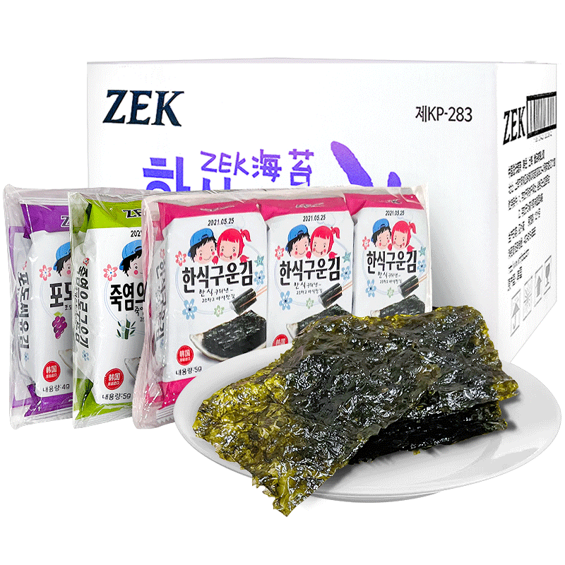 ZEK儿童宝宝即食拌饭海苔混合口味84g (18包）追剧休闲零食小吃 - 图0