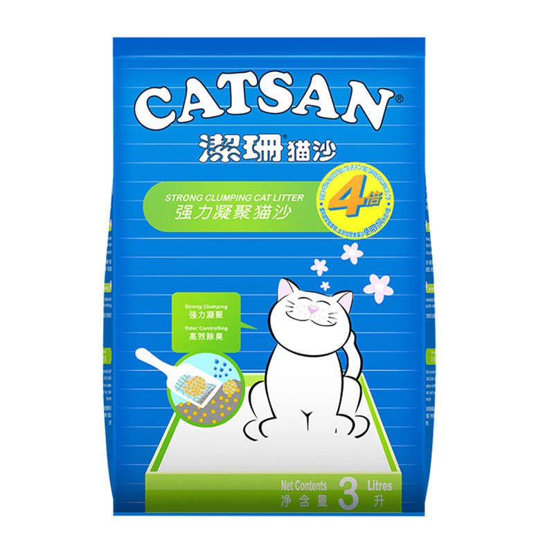 【CATSAN洁珊】猫砂除臭高结团3L