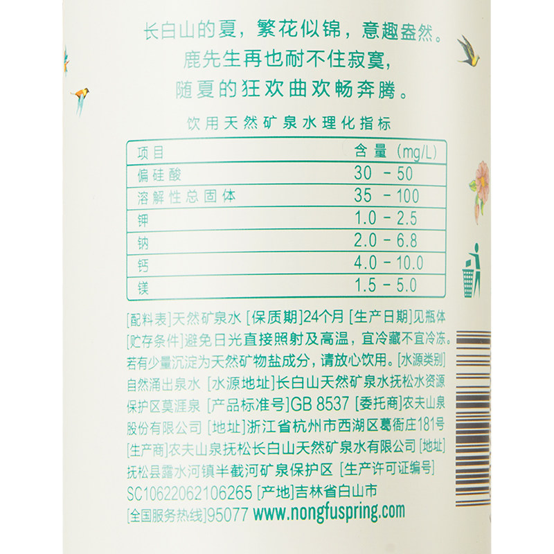 农夫山泉饮用天然矿泉水运动盖设计智慧盖源自长白山