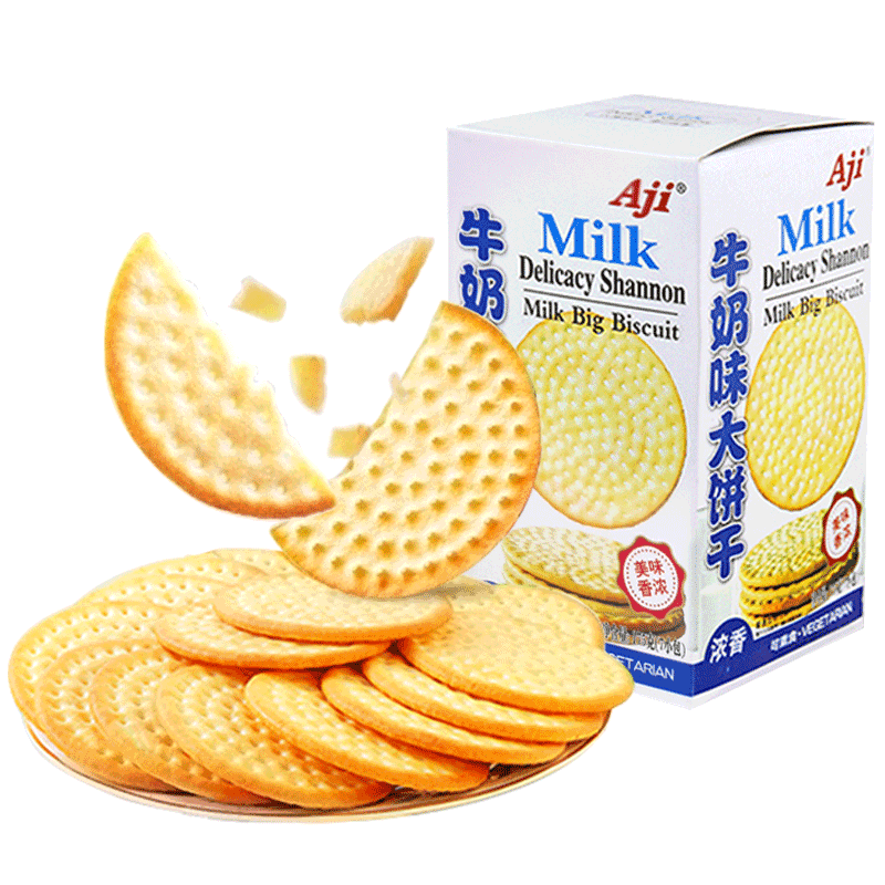 Aji牛奶味草原鲜乳大饼干牛乳味薄脆早代餐独立小包儿童学生零食 - 图0