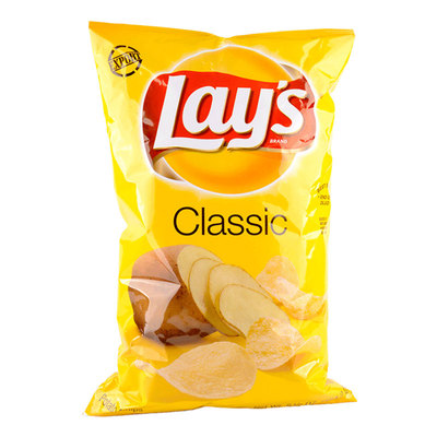 【进口】乐事Lay's薯片原味184.2g美国原装大包装办公室膨化零食