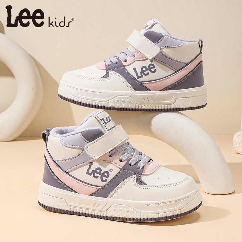Lee Kids儿童板鞋高帮二棉鞋2025秋冬季新款加绒男女童休闲运动鞋,淘宝优惠券,粉丝福利购,淘宝优惠卷