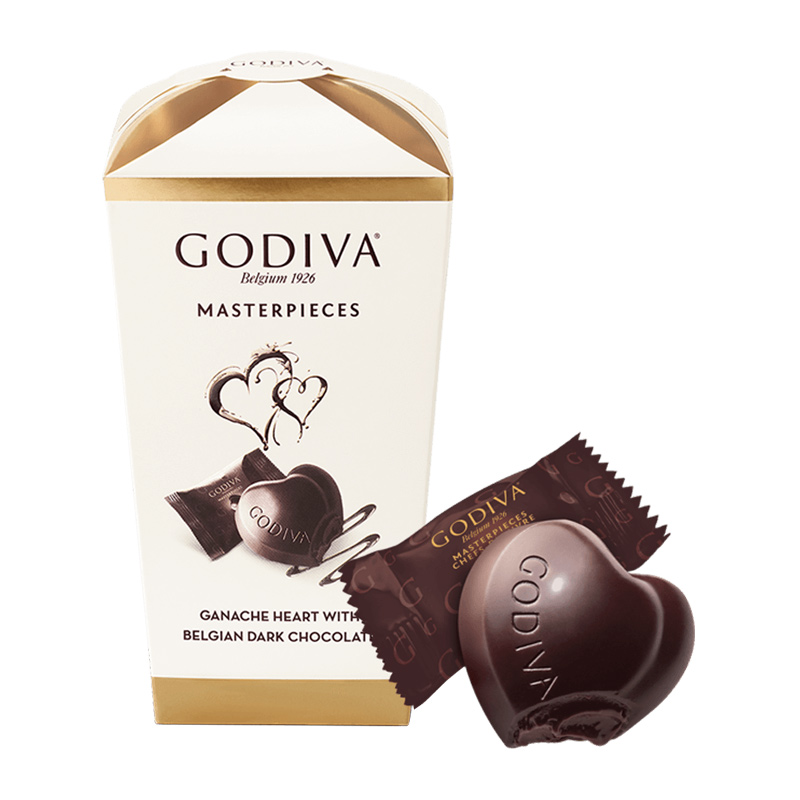 GODIVA/歌帝梵心形黑巧克力花盒117g节日礼物伴手礼礼物零食喜糖 - 图0