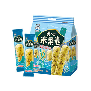 旺旺米果卷海苔味膨化能量棒休闲小吃180g非油炸零食食品吃货