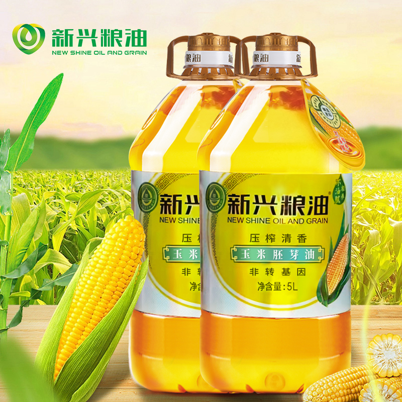 新兴粮油一级清香口味优质玉米油5L*2桶