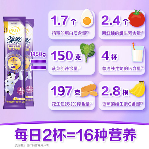 伊利QQ星榛高紫金装400g（25gx16条）6岁以上儿童青少年学生奶粉 - 图1