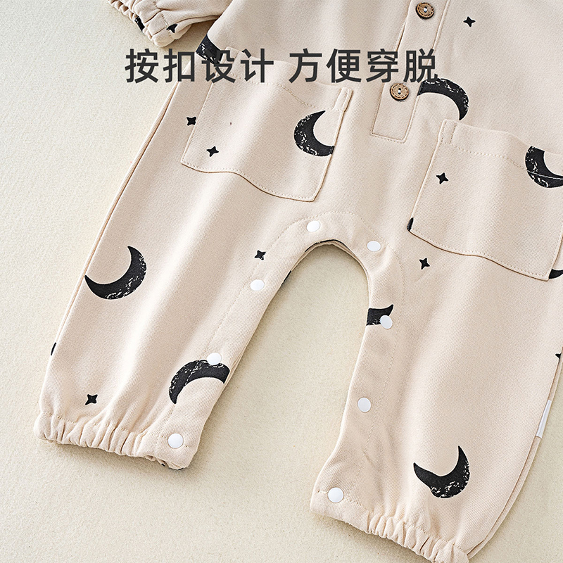 舒贝怡婴幼儿衣服新生儿连体衣春秋卫衣早秋装宝宝外出哈衣秋冬季