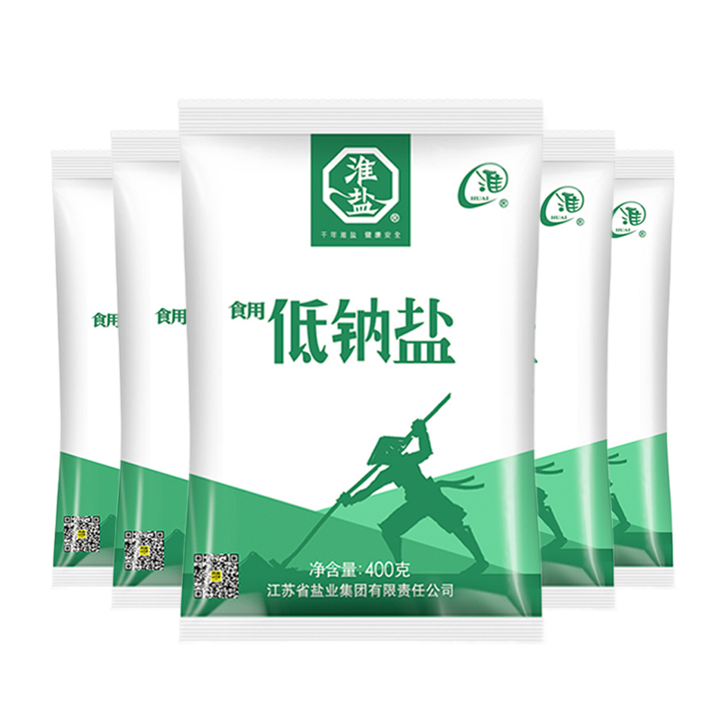 淮盐食盐低钠盐400g*5袋组合装细盐盐巴食用盐家用家庭天然正品 - 图0