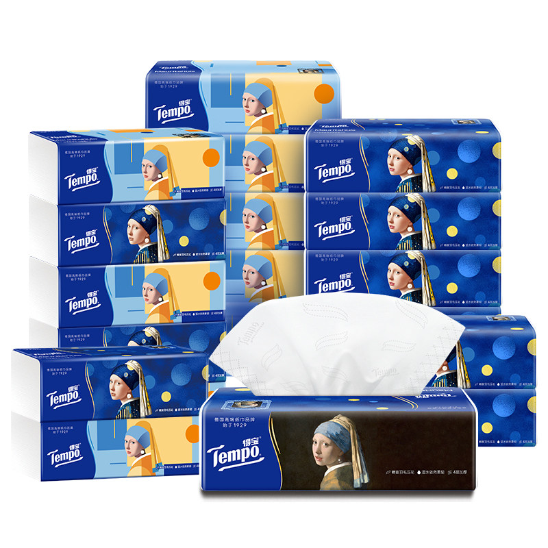 Tempo/得宝软抽艺术系列凯斯哈林实惠装家用90抽*20包新旧交替