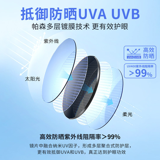 帕森偏光太阳镜夹片 时尚轻盈便携近视开车钓鱼防晒墨镜男士12105