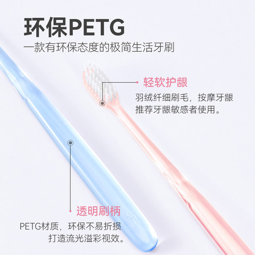 极简生活情侣透明小头软细毛牙刷批发配合牙膏用随机清洁 - 图3