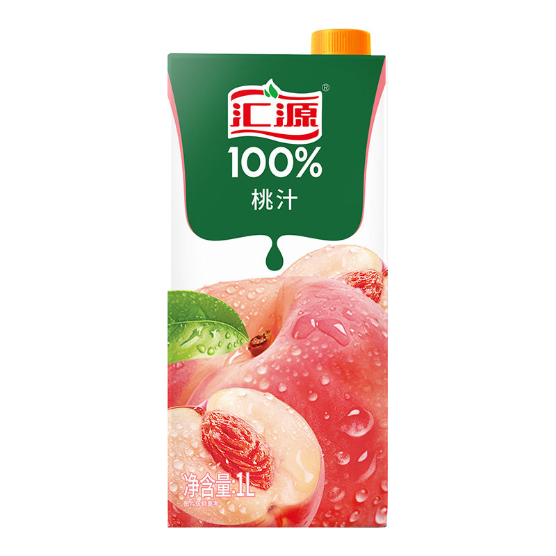 汇源100%桃汁1000ml/盒浓缩果汁饮品鲜果饮料