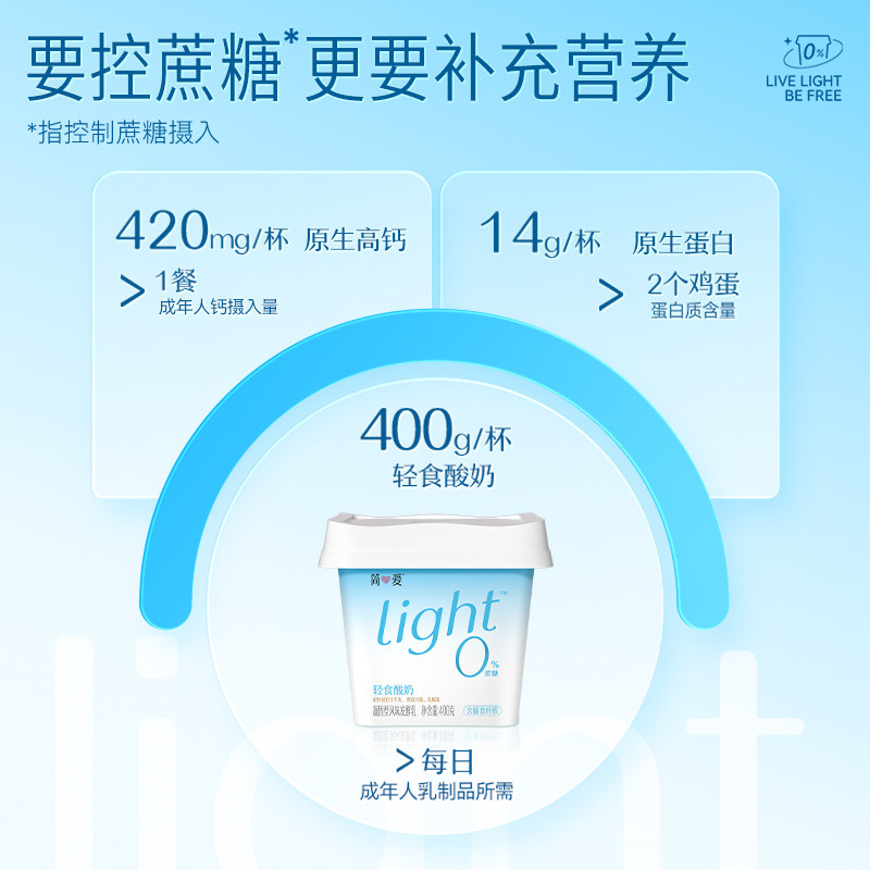 【全新上市】简爱Light系列轻食干噎酸奶0%蔗糖健身代餐控体搭子