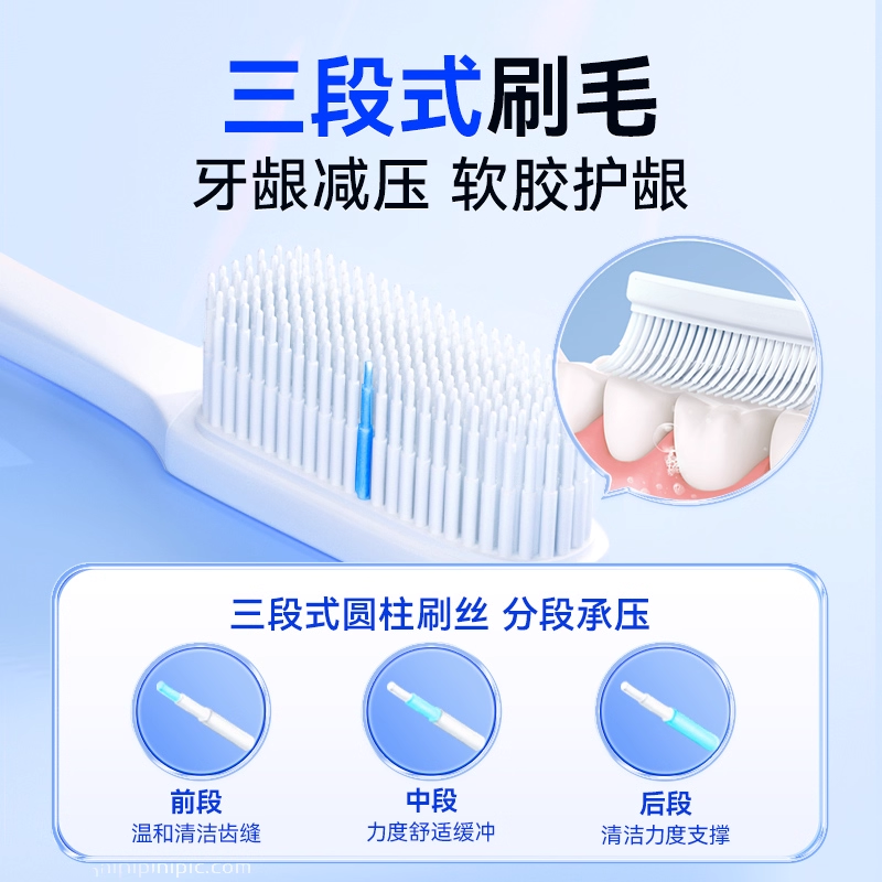 纳美 纳米抗菌牙刷软毛成人清洁家用家庭组合装牙缝刷情侣