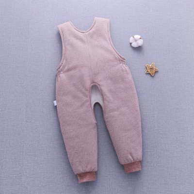 婴儿背带棉裤冬季6-12个月男女宝宝加绒加厚新生儿衣服开档棉裤