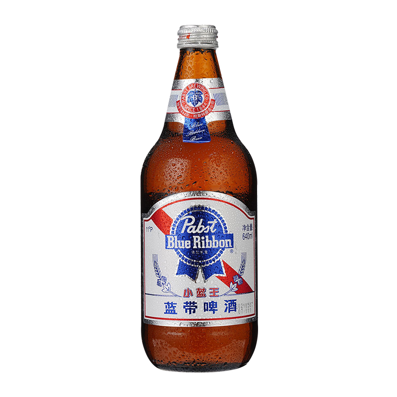 Blue Ribbon/蓝带啤酒小蓝王经典11度玻璃瓶装640ml大瓶聚会畅饮-图0