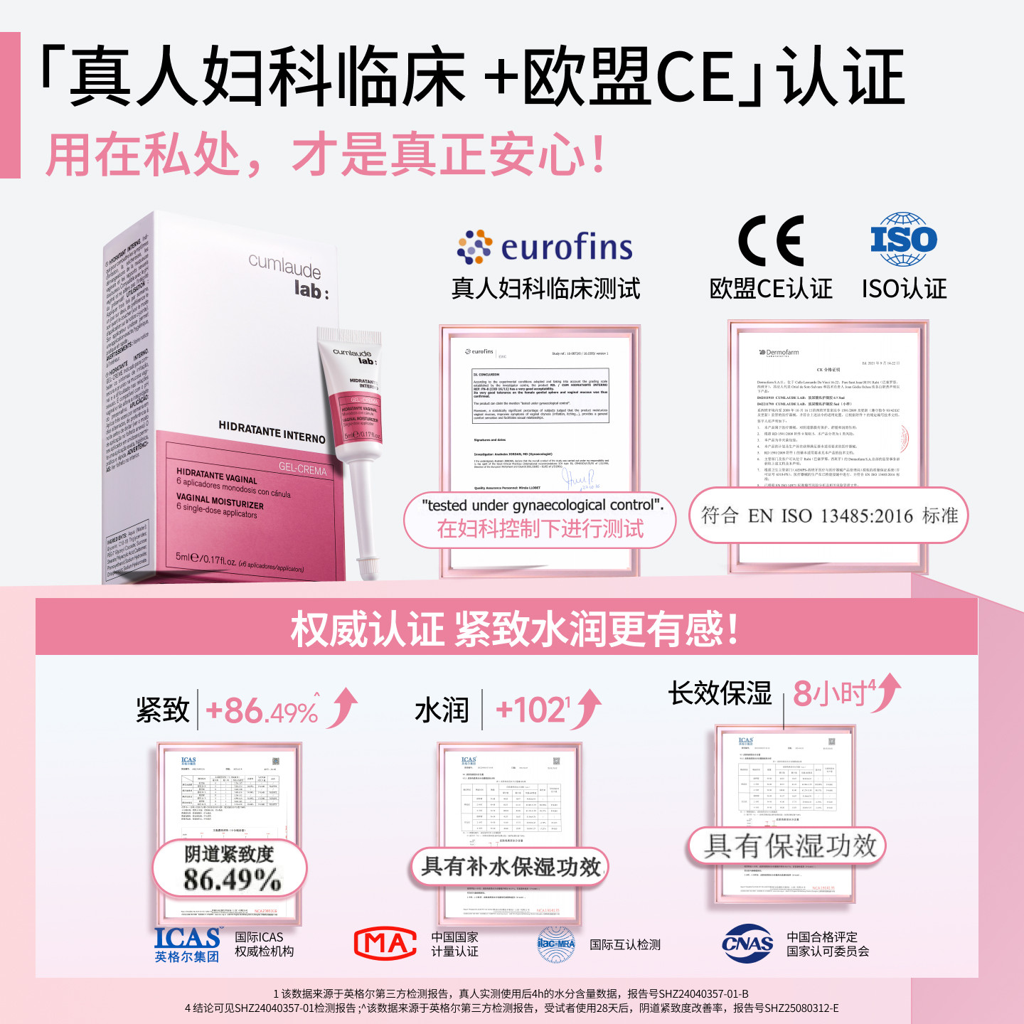 Cumlaude珂蔓朵凝胶玻尿酸私护5ml*6支水润修护私密保养菌群平衡