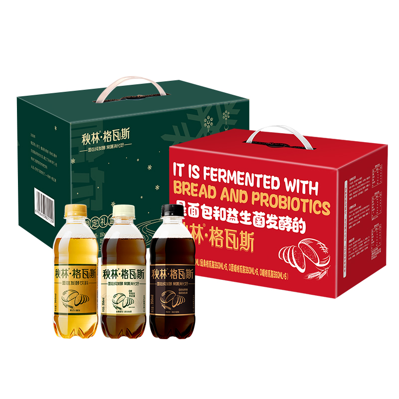 秋林格瓦斯饮料350ml*15瓶龙年春节礼盒及格瓦斯经典礼盒 - 图0